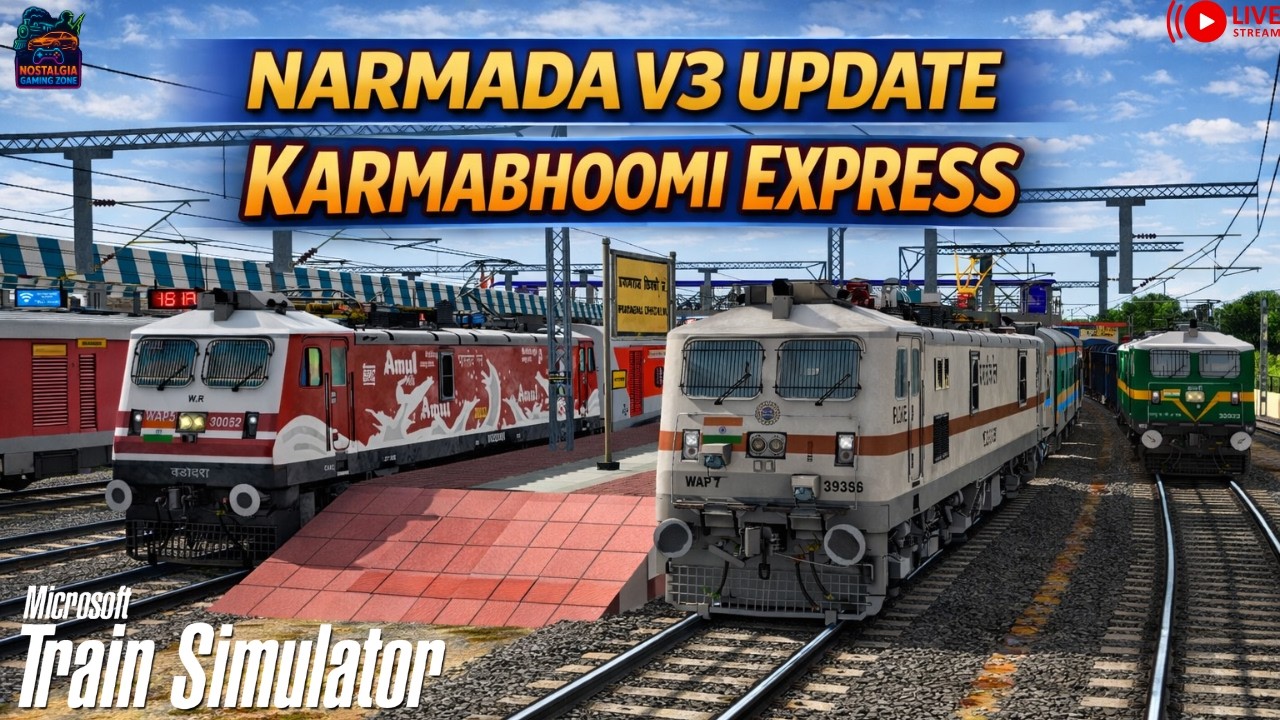 🔥 Exploring the NEW Narmada V3 Route | Karmabhoomi Express Journey New Route 🔴LIVE #live #msts #rail