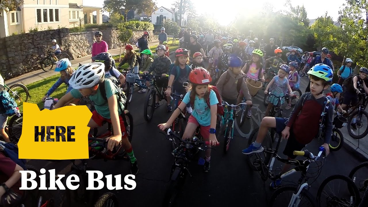 Alameda Elementary School's bike bus allows active group transportation for these Portland students