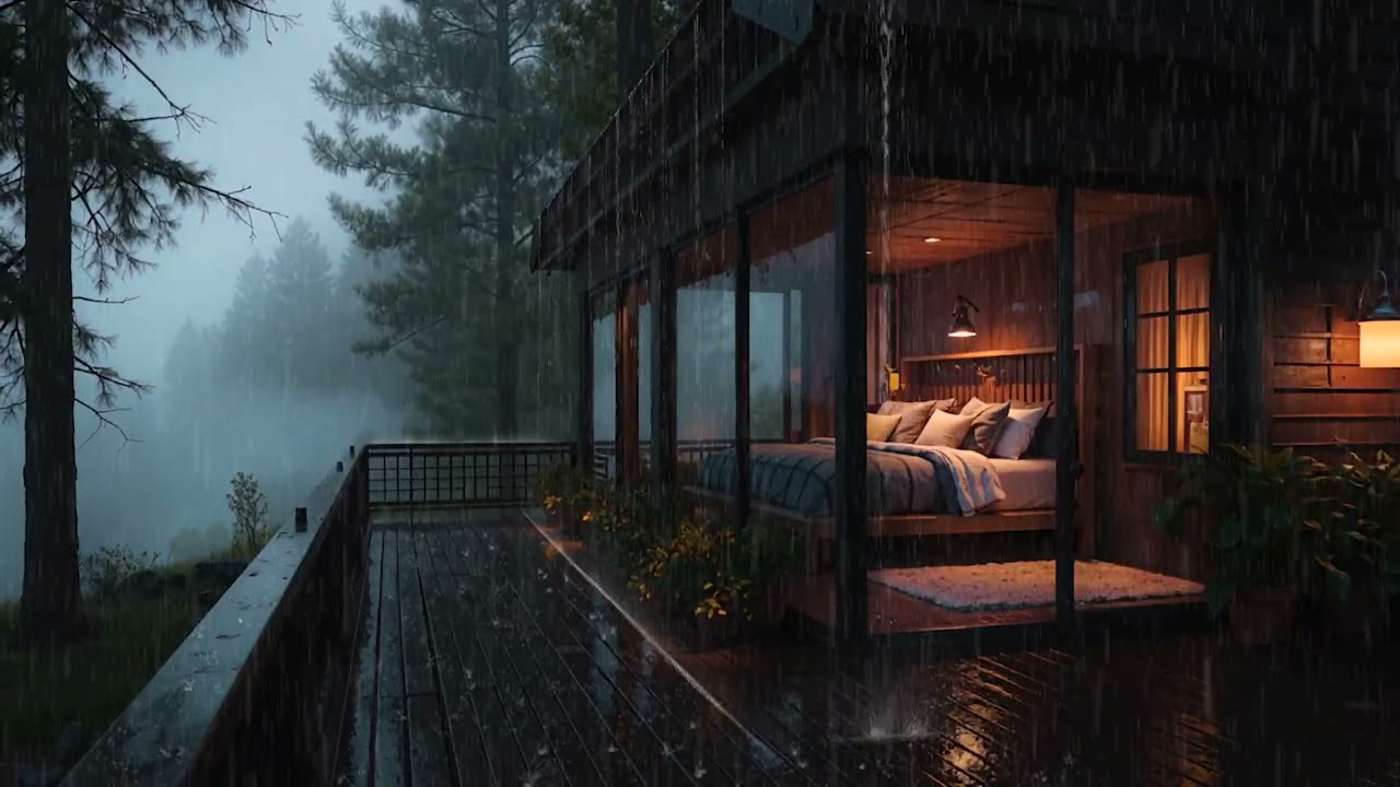 Forest Rain Ambience 8 Hours | Emotional Balance & Deep Relaxation 🌧️🕯️