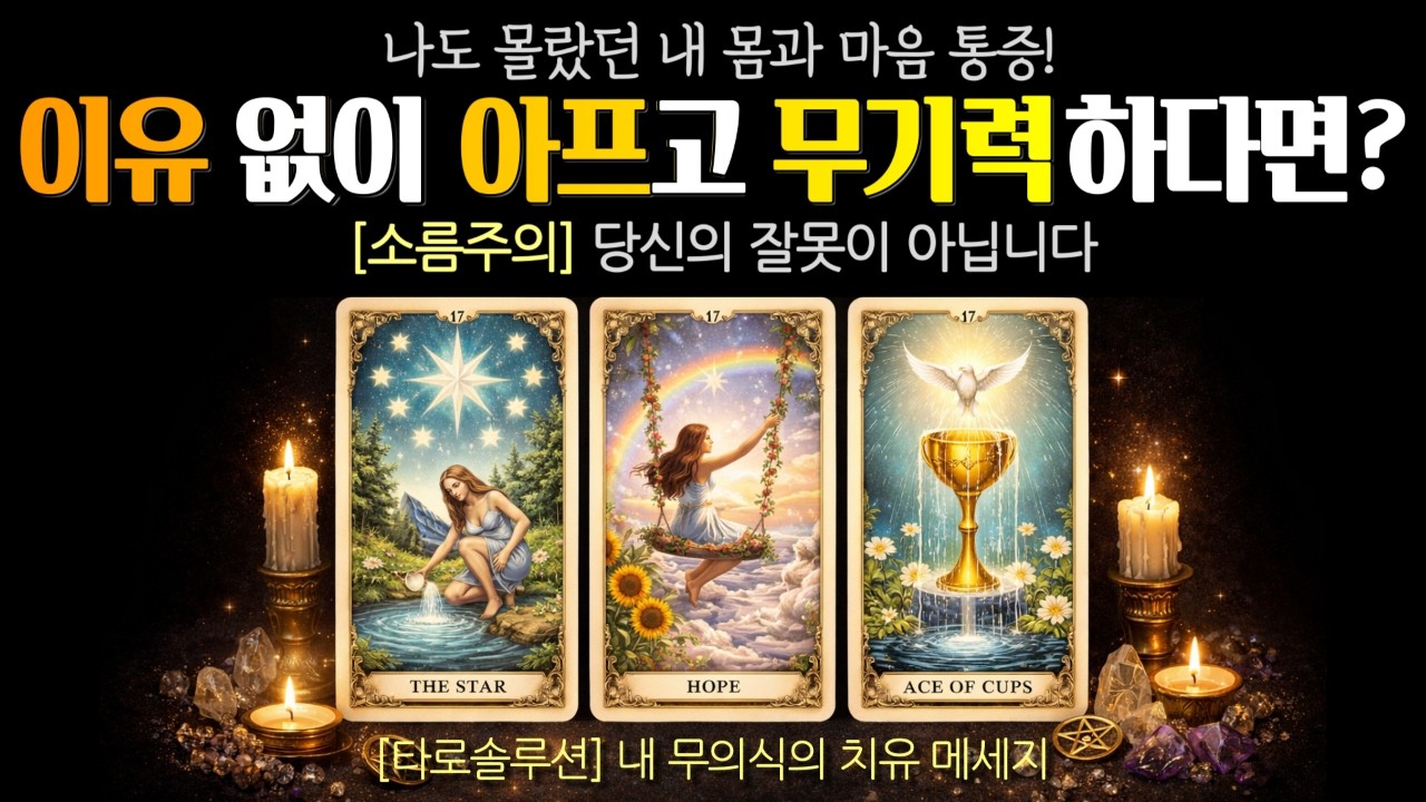 [타로솔루션]내 무의식 200% 적중 리딩_나도 몰랐던 내 몸, 마음 통증! 당장 이것만 버려도 인생풀립니다 | 몸. 마음. 의식 소름적중타로 | #타로 #운세 #속마음