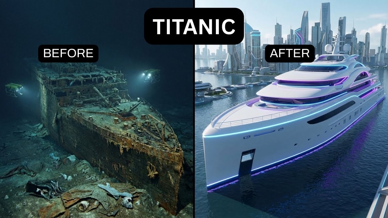TITANIC: 113 Years Under the Sea → Reborn as a Futuristic Super-Yacht! Stunning AI Restoration