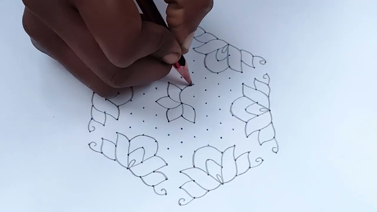 🪷💫15*8 beautiful dots rangoli🪷💫traditional kolam 💫🪷simple and easy.... 