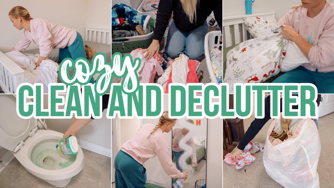 CLEAN AND DECLUTTER // CLEAN WITH ME // STAY AT HOME MOM MOTIVATION // COZY CLEANING // BECKY MOSS