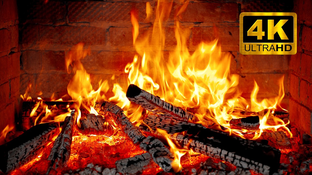 4K Cozy Fireplace Ambience 🔥 Crackling Fire Sounds for Sleep, Relax & Study