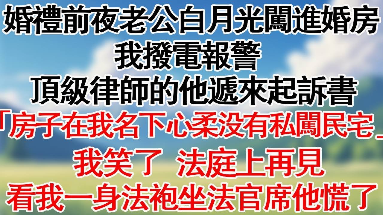 婚禮前夜老公白月光闖進婚房,我撥電報警，頂級律師的他遞來起訴書，「這房子在我名下 心柔沒有私闖民宅」我笑了，法庭上再見 我一身法袍坐審判席他慌了。#情感故事#大女主#爽文