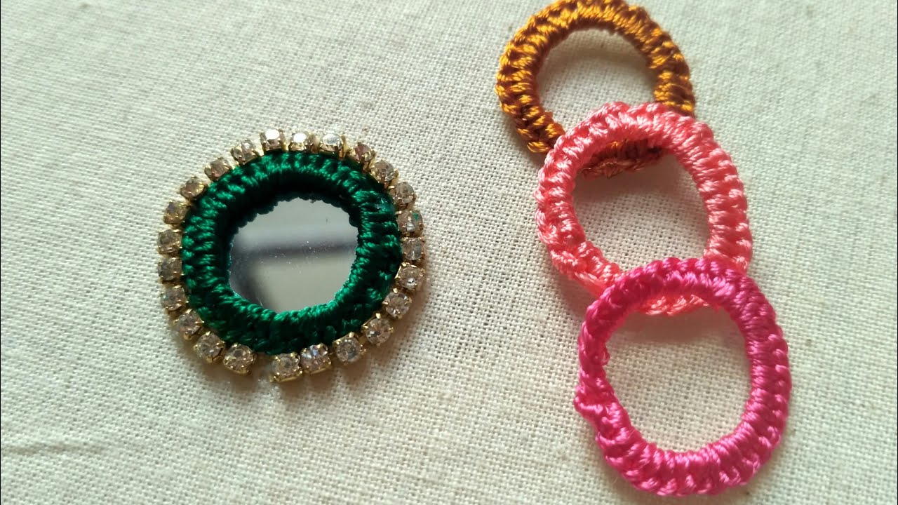 మిర్రర్ రింగ్స్ ను ఈజీ గా తయారుచేయండి/homemade embroidery mirror rings stitching.