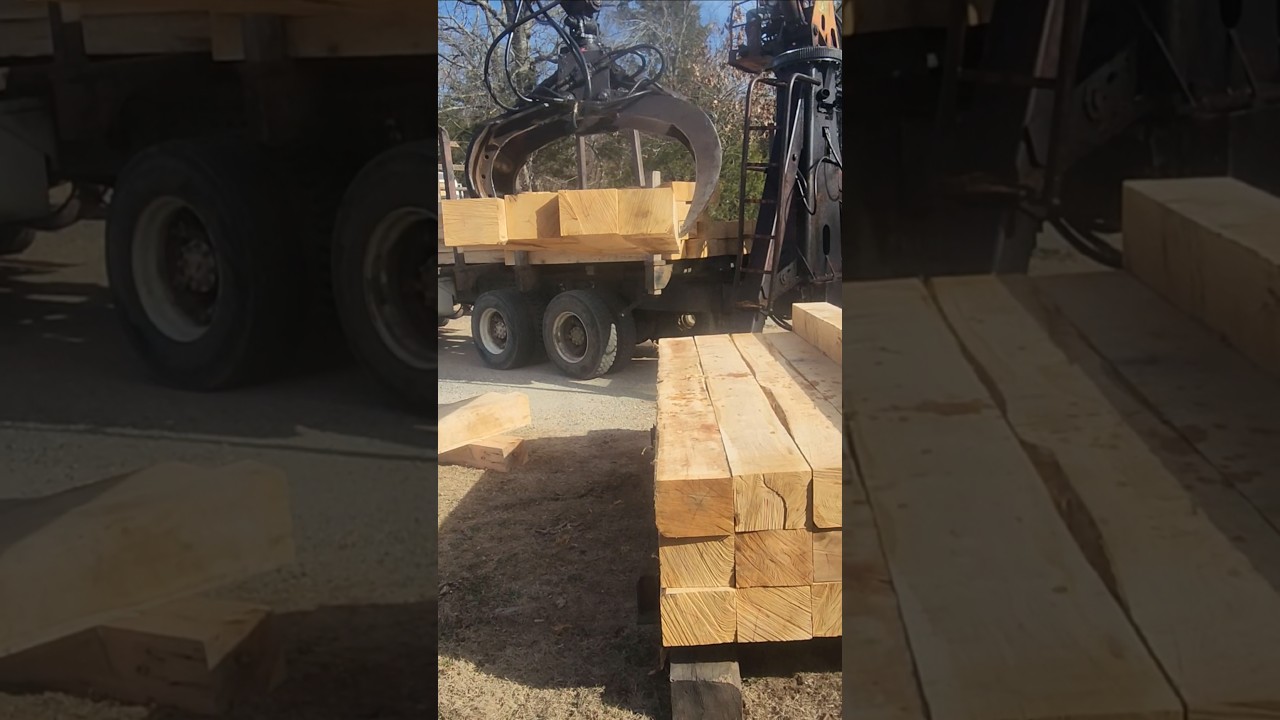 How we stack railroad ties. 