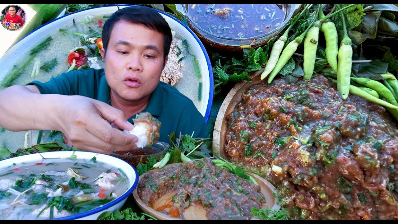 ลาบปลาก่ำแม่น้ำโขง แกล้มพริกหน่วยลูกโดด ผักกระโดน ซดน้ำต้มฮ้อนๆ โก้กๆ แซ่บจ้วดคัก