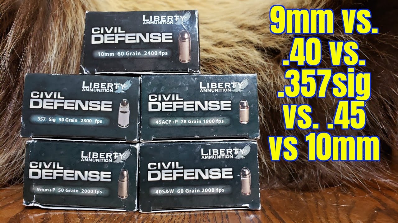 9 мм против 40s&w против 357sig против 45 Auto против 10 мм Liberty Ammunition Тест баллистическо...