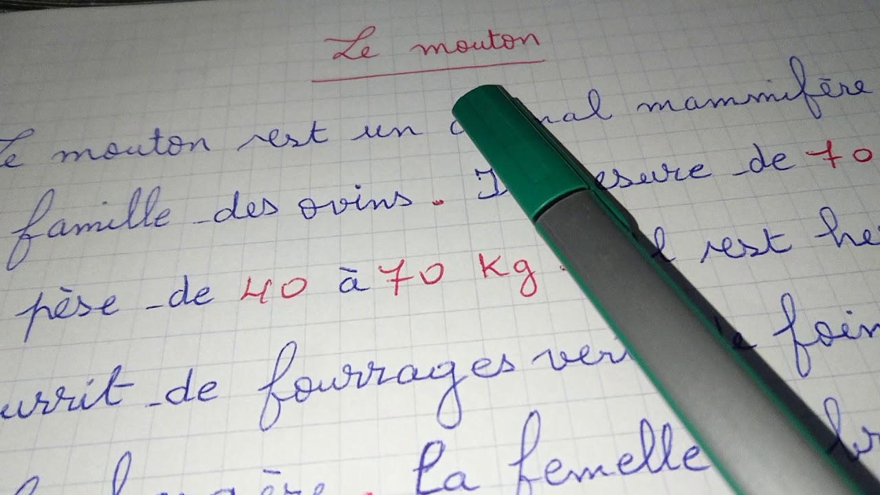 Production écrite sur 