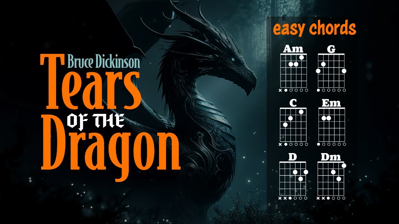 Tears of the Dragon Bruce Dickinson - Simplified Version, Acoustic Guitar, Easy Chords Tutorial