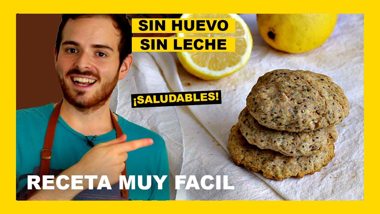 🔶 Como hacer GALLETAS de limón VEGANAS con ACEITE (Receta con CHIA) - Comida FACIL y RAPIDA