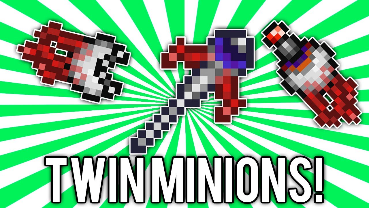 Terraria 1.2.4: Optic Staff (Mini-Twins Minions Summoner!) @demizegg