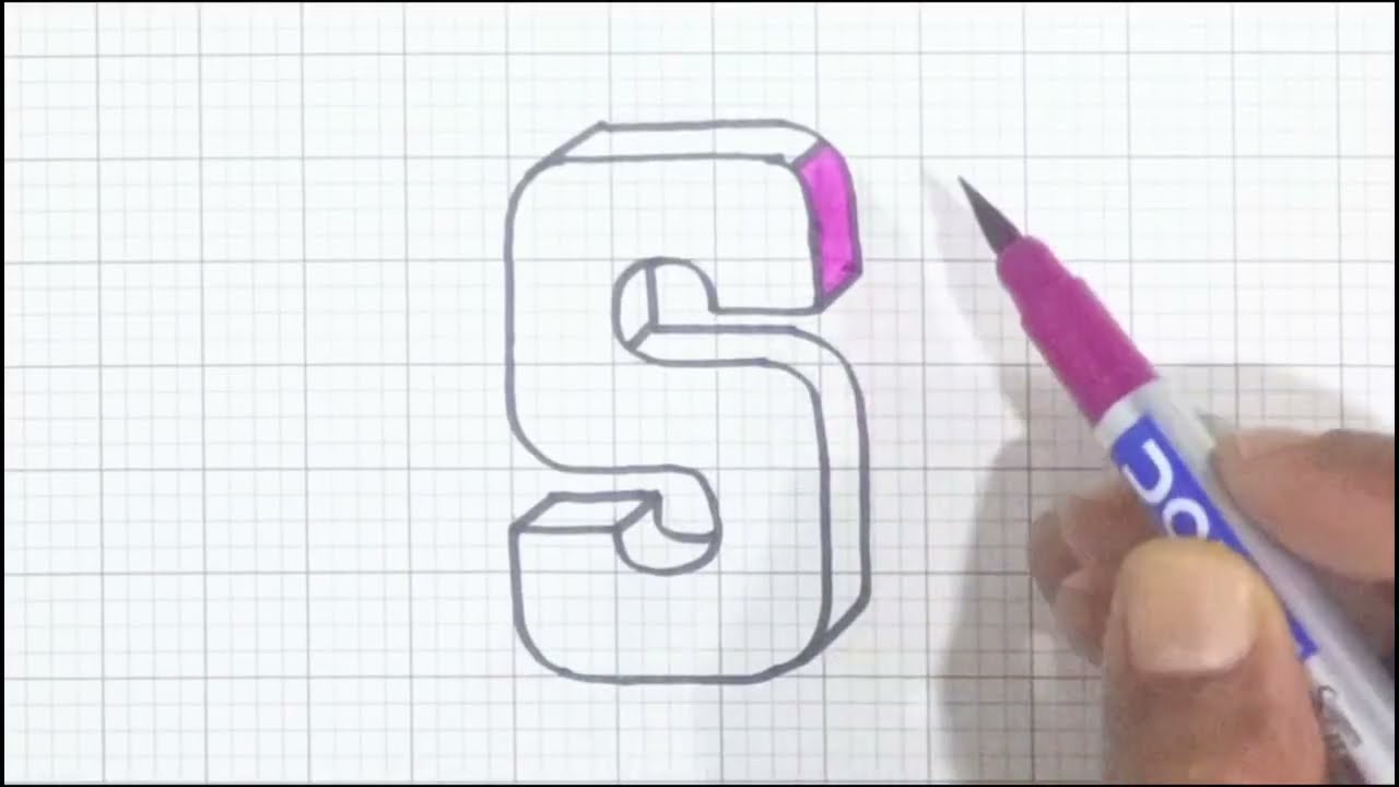 How to draw 3D letter Capital alphabet S tutorial | G. DeviChandra #short