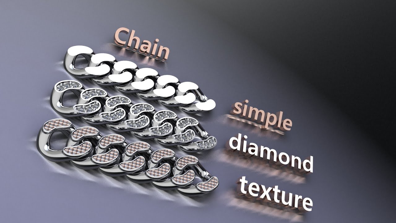 Chain simple diamond texture | Matrix 9 | Jewelry designing free course