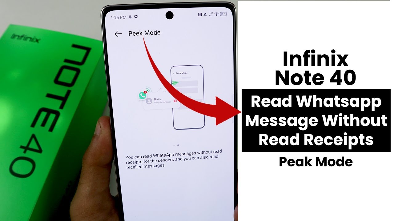 Read Whatsapp Message without read receipts In Infinix Note 40 | Peak Mode