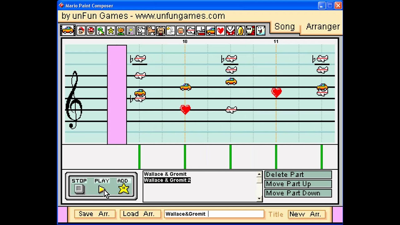Mario Paint Composer - Wallace and Gromit