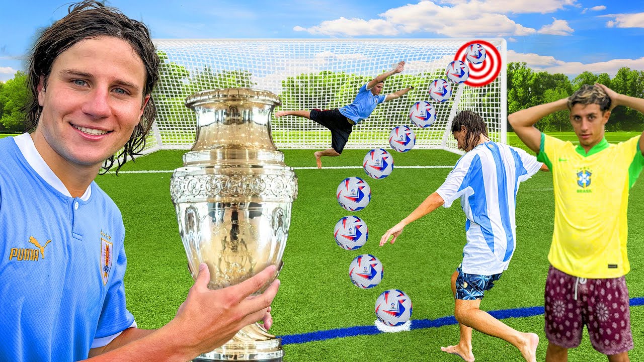 SI METES GOL GANAS $1000! Retos de futbol COPA AMERICA