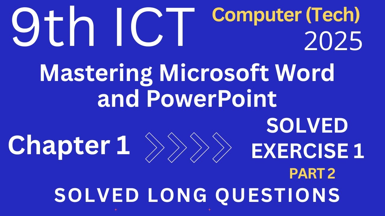 Class 9 ict chapter 1 exercise solution long question  answer  solved exercise chapter 1 ICT class 9