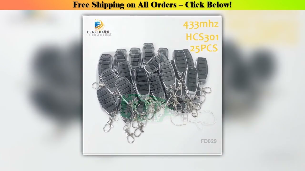 Garage Remote Control For Gate 433mhz Rolling Code HCS301 25PCS 4 Buttons automatic door controls