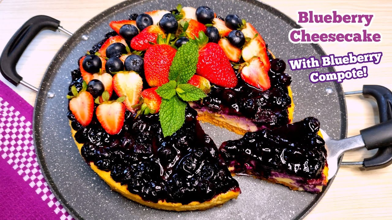 Easy Blueberry Cheesecake With Blueberry Compote