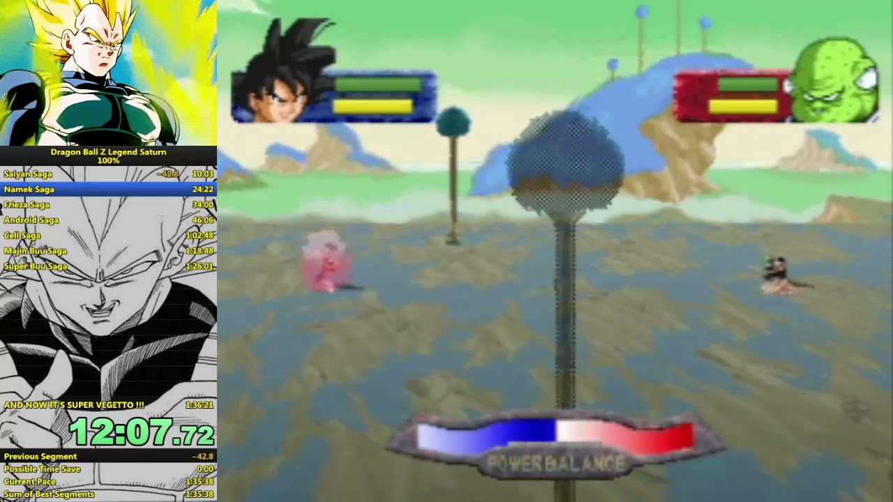 (NEW WR) 1:33:07 DBZ LEGEND STORY MODE 100% SATURN SPEEDRUN + BONUS AT THE END