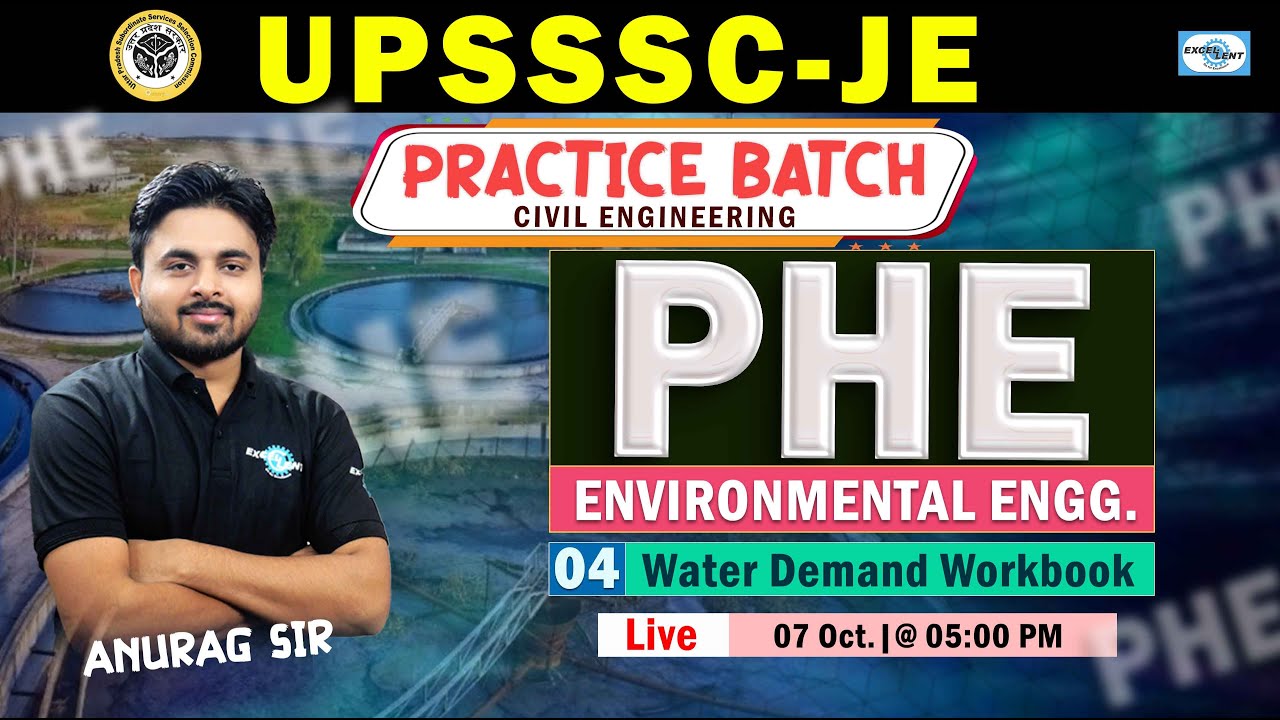 L04 || Water Demand Workbook  || PHE | Practice Batch | Civil Engg. | UPSSSC-JE | Live @5:00 PM