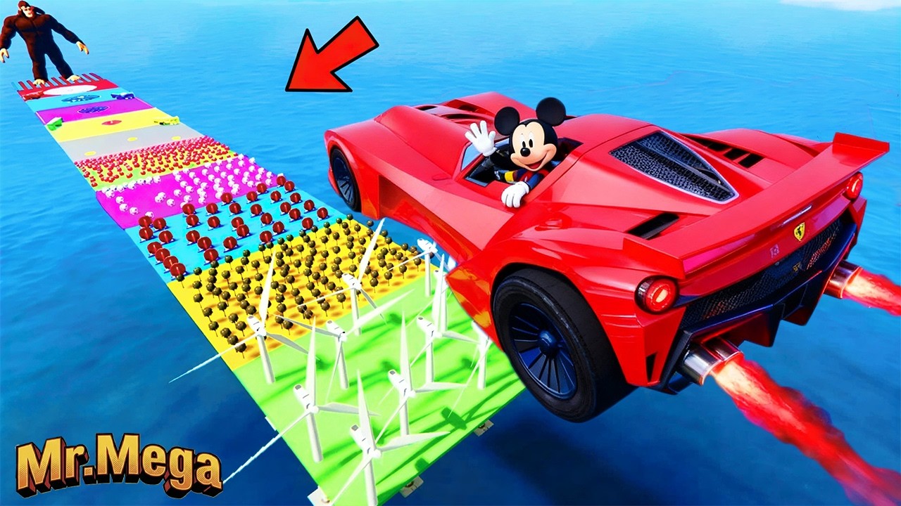 GTA 5 Cars vs Super Ramp Challenge