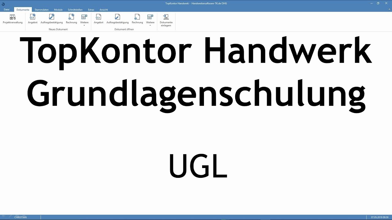 TopKontor Handwerk Schulungsvideo Nr. 27 (UGL)