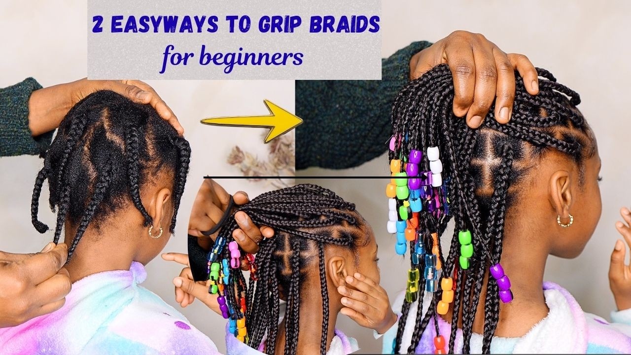 2 Ways to Grip Braids on Kids with Short/Medium Hair. HAIRSTYLE For KIDS WITH SHORT HAIR