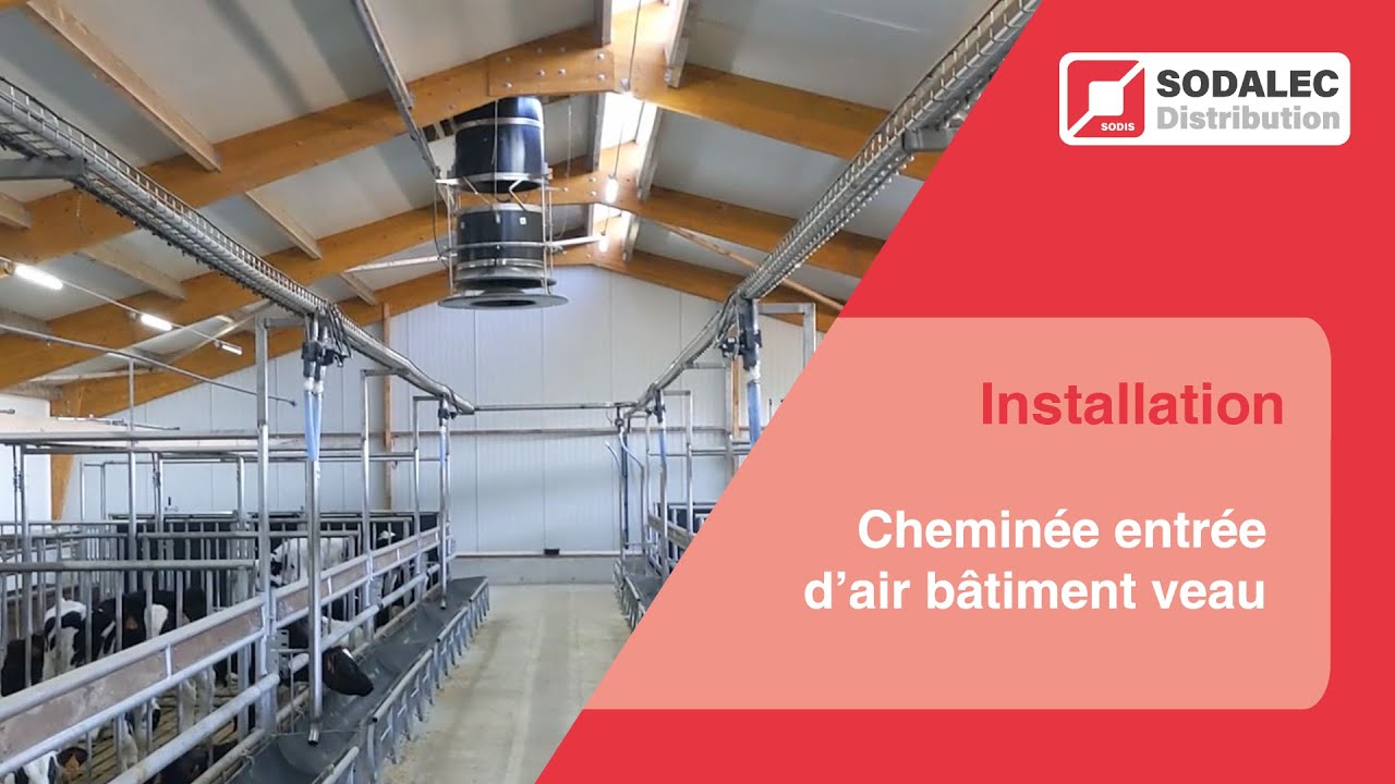 Installation cheminée d'entrée d'air - Bâtiment veau