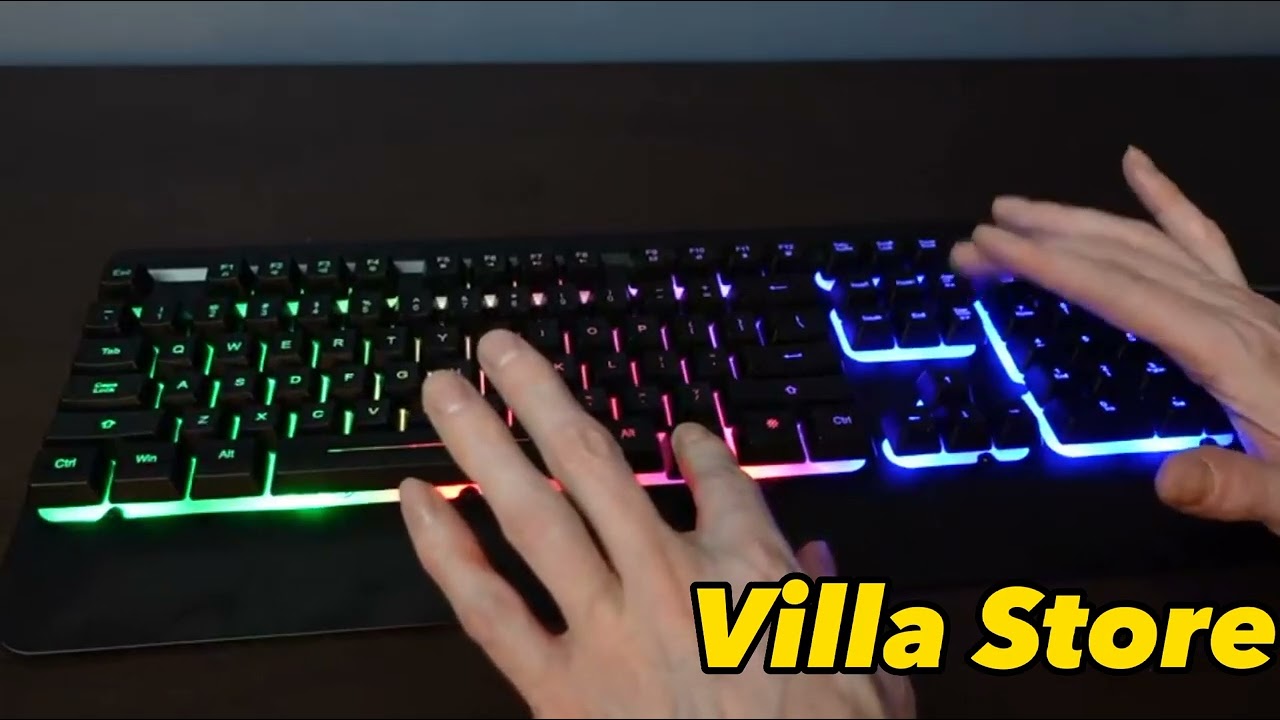 Dacoity Gaming Keyboard, 104 Keys All-Metal Panel, Rainbow LED Backlit Quiet Computer Keyboard