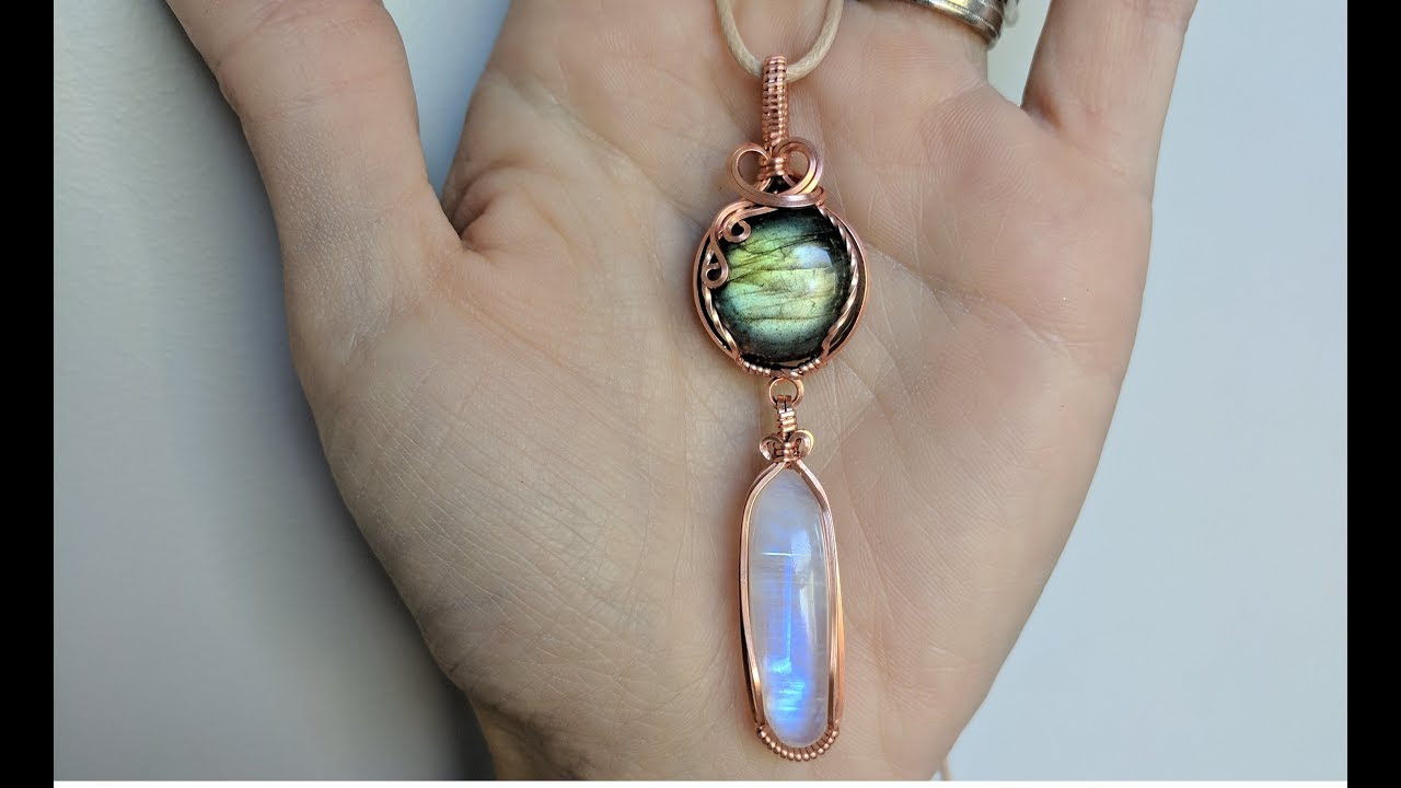 Dual Stone Dangle Pendant Tutorial Wire Wrap Cabochon Beginner