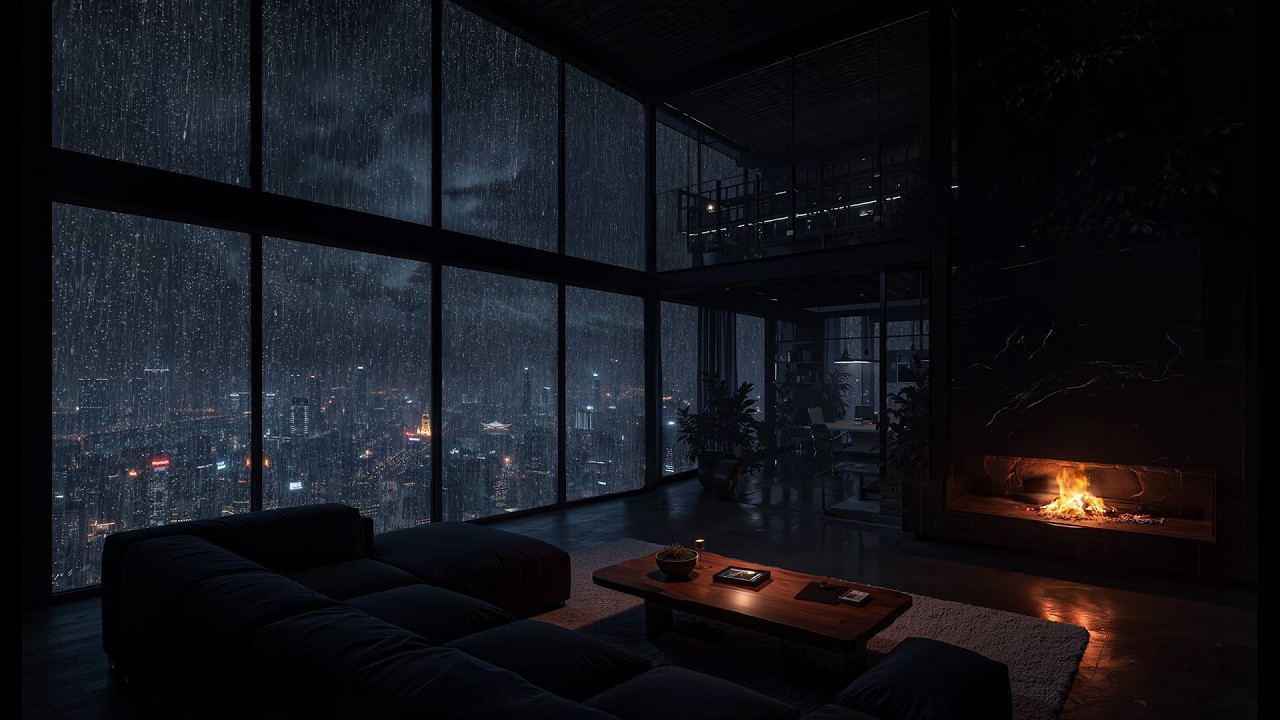 Rainy Cozy Room Luxury at Night | Peaceful Window Ambience for Sleep, Calm the Mind, Soothe the Soul