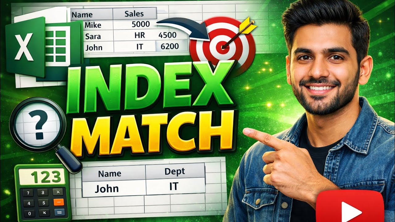 INDEX + MATCH function excel in hindi  | Index formula in excel hindi