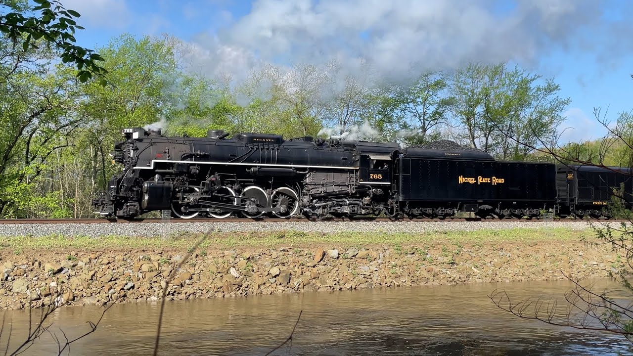 NKP 2-8-4 765 on CVSR's 4th Day of Steam in the Valley 2025 also with CVSR FPA-4 6777 on 5/2/25
