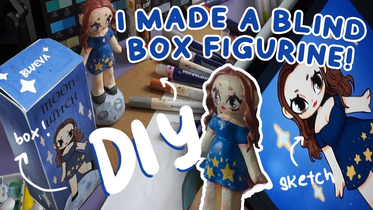 PAINT A DIY BLIND BOX FIGURINE WITH ME! - ACRYLIC MARKER -AIRDRYCLAY