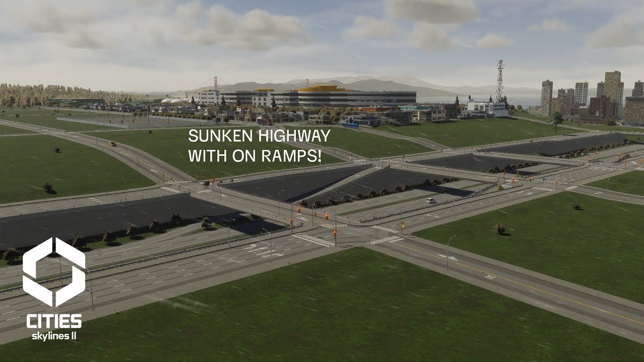 EASY sunken highway with on ramps! Cities Skylines 2