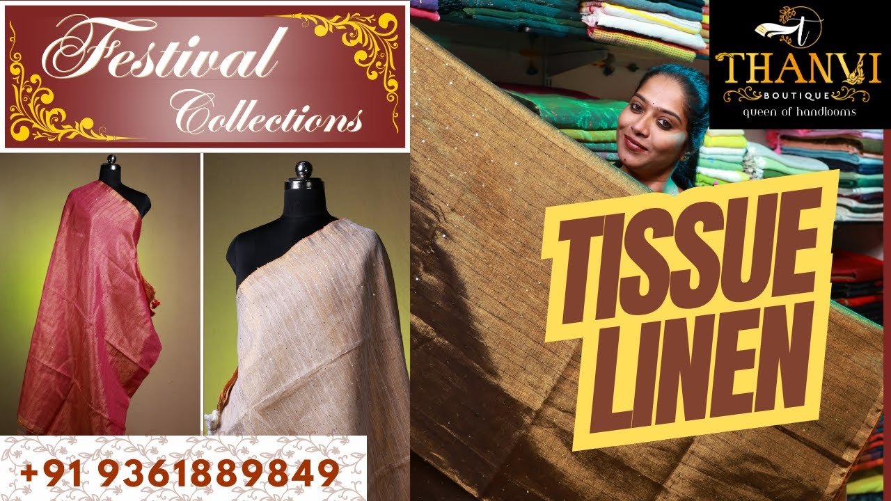 Tissue Linen Sarees | Festival Collection