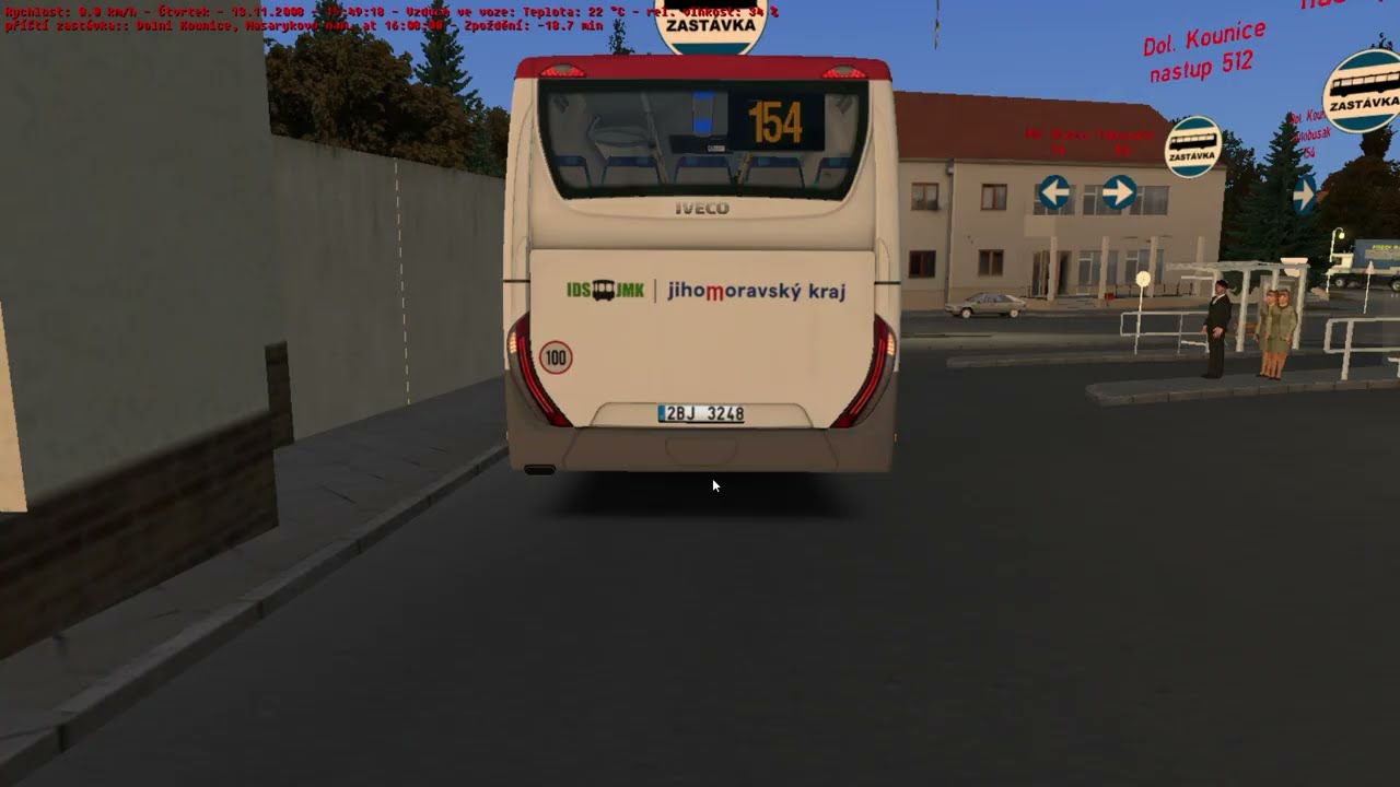 OMSI 2, linka 154 z autobusem IVECO Crossway LE LINE s evidenčním číslem 3248