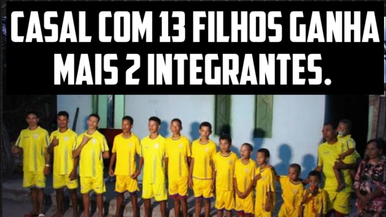 Casal com 13 filhos com a letra R.