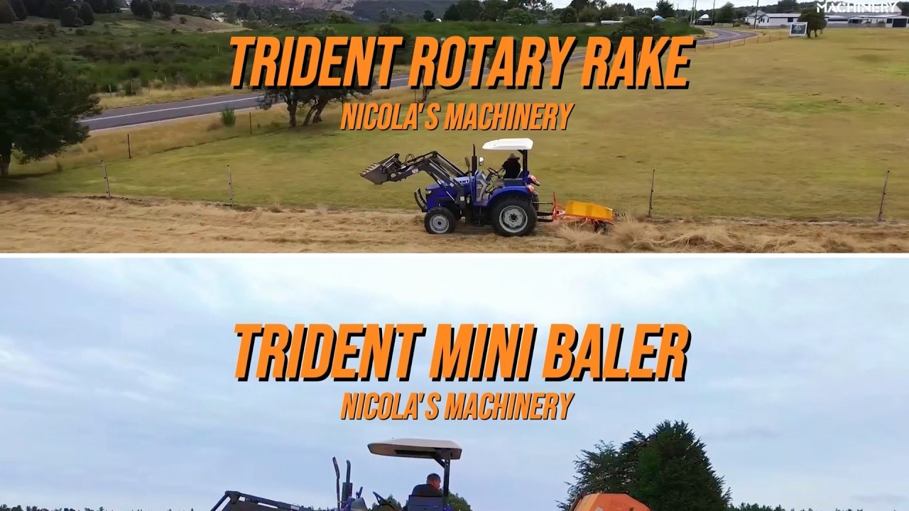 Hobby Farm & Small Acreage Tractors | Trident Rotary Rake & Mini Round Baler