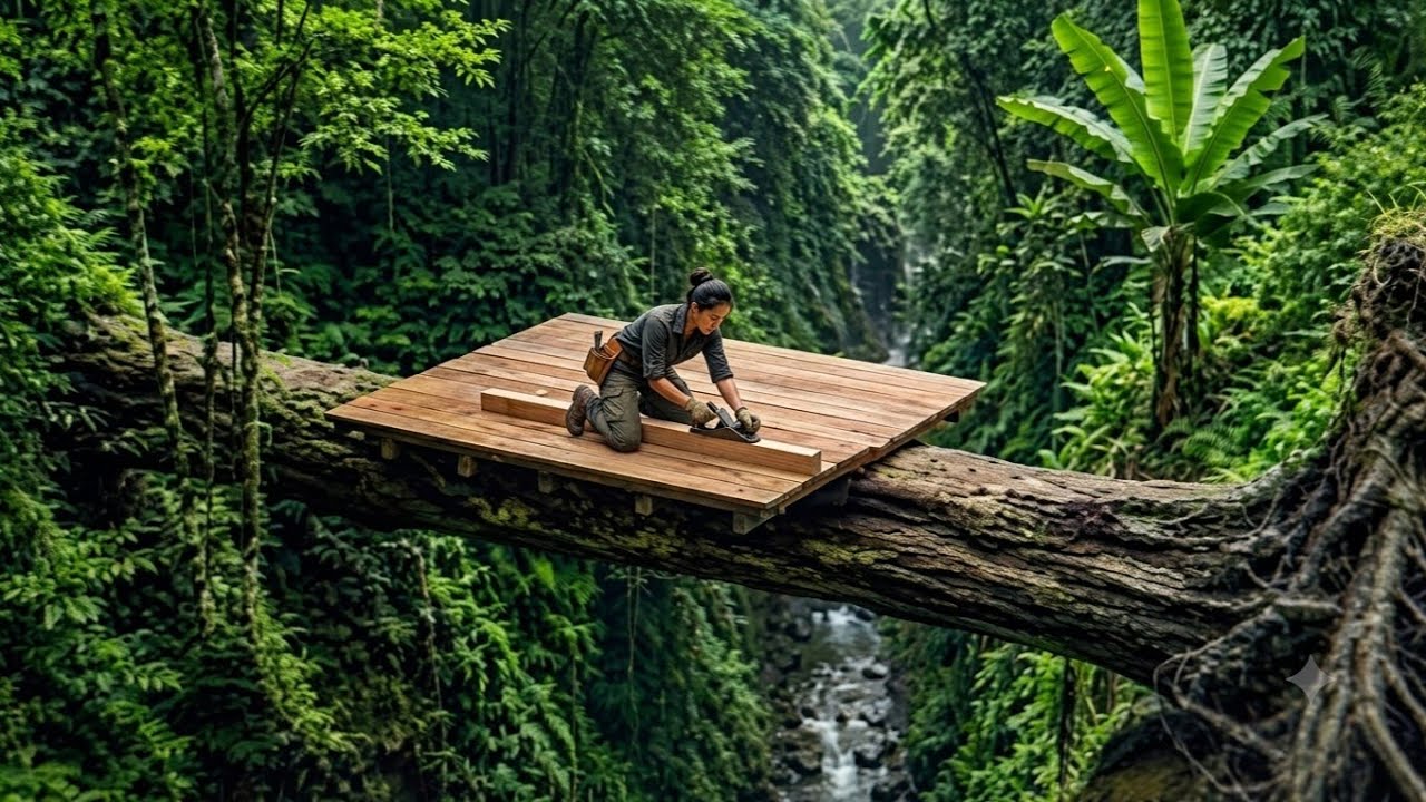 Building an Amazing Shelter on a Giant Cliff | Survival-Style Treehouse