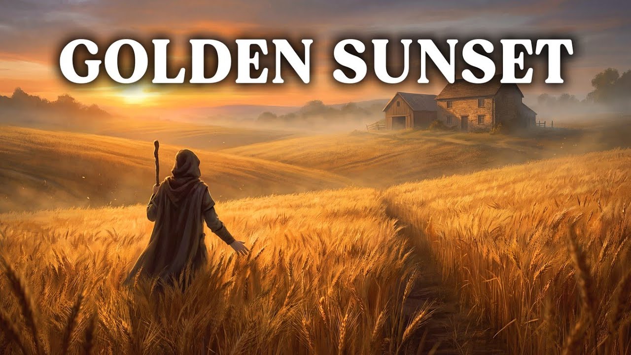 Golden Hour in Wheat Fields 🌾 Warm Sunset Fantasy Ambience | Emotional Music [Day 4]