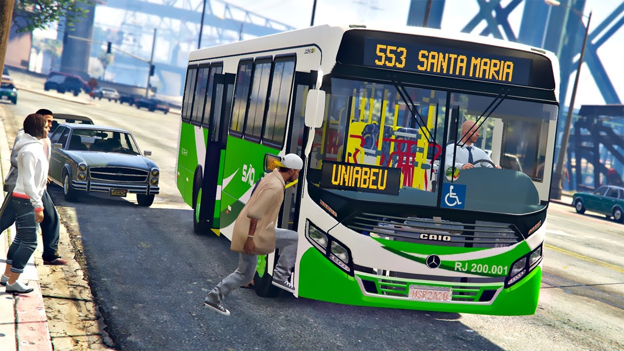 TRABALHANDO COMO MOTORISTA DE ONIBUS NO GTA 5 - GTA V BusVlog