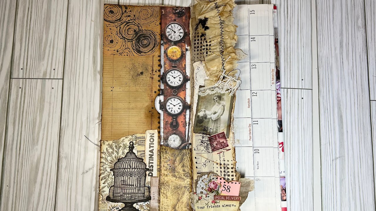Grungy Journal Made From An Old Calendar #1