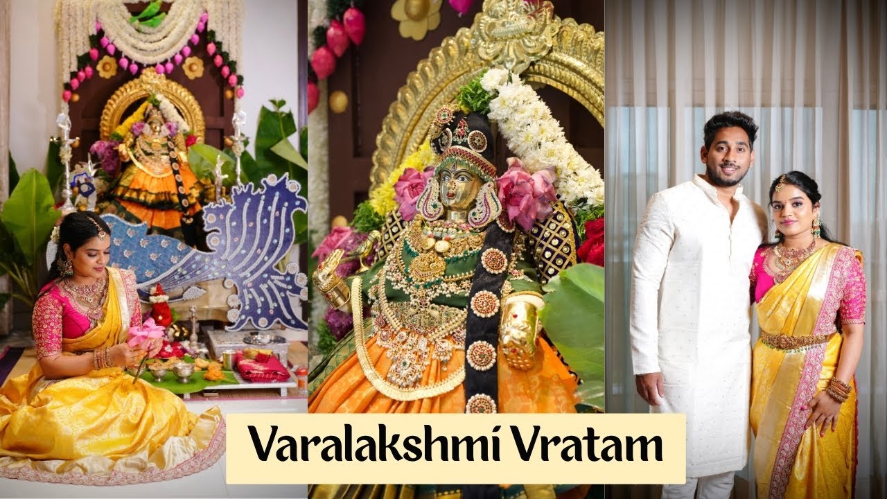 Varalakshmi Vratam Vlog | DIY | Decor | Ammavaru Setup | Saree Draping | Varalakshmi Vratam