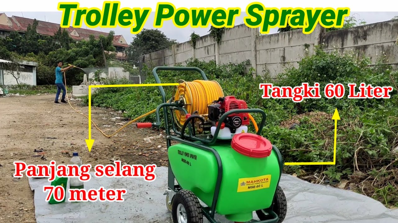 Trolley power sprayer portable | sprayer pertanian MSE 60L | Teknik Bersama