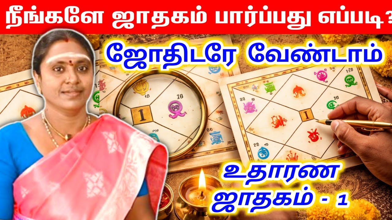 நீங்களே ஜாதகம் பார்ப்பது எப்படி ஜோதிடரே வேண்டாம் உதாரண ஜாதகத்துடன் | jathagam parpathu