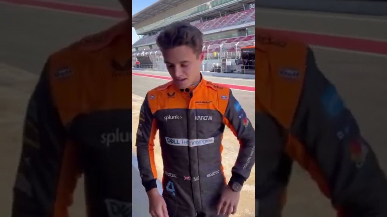 Lando Norris reaction to driving the new MCL36 Barcelona testing #shorts #f1 #landonorris